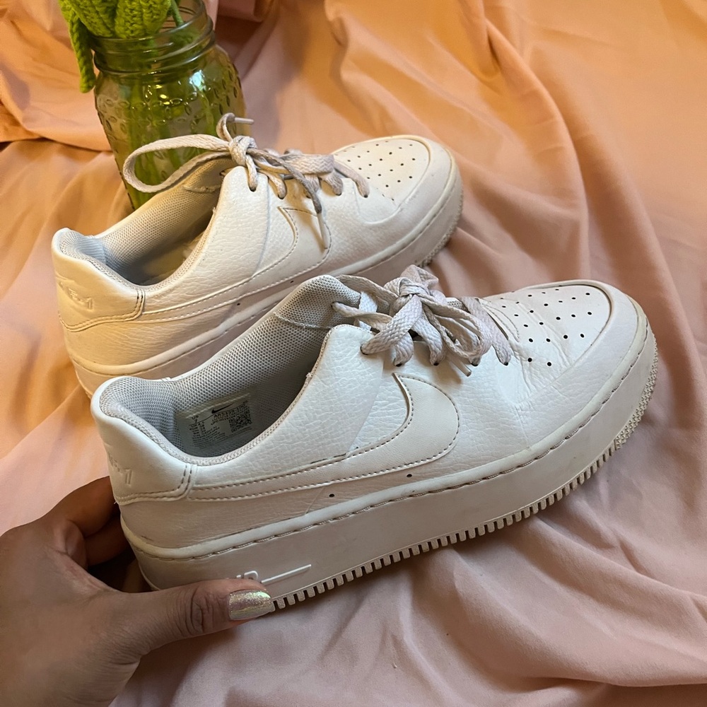 Women’s Nike Air Force 1 White Platforms